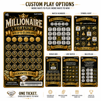 Billet de loterie à gratter personnalisable pour jeu promotionnel, impression sécurisée des données, code-barres, numéro de série, billet de loterie