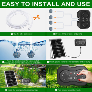 Bomba de acuario de diseño dividido, alimentada por energía solar, con doble puerto y modo de funcionamiento de cinco horas, para uso en acuarios de agua dulce, agua salada y peces tropicales. - Product Image 5