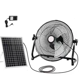 Hete Verkopende Zonneventilator Met Zonnepaneel 12 Inch, Hoogwaardige Buitenventilator, Draagbare Zonne-Energie Oplaadbare Ventilator