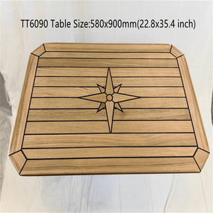 Mesa Rectangular de Madera de Teca con Diseño de Estrella para Yates y Embarcaciones, con Bordes Rectos, 4 Tamaños, Accesorios con Borde - Product Image 3