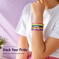 Bracelet en silicone arc-en-ciel BSBH pour le Mois de la fierté LGBT, « Love Is Love Be You », pour festivals, défilés et sensibilisation