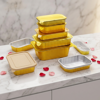 Barquettes jetables en aluminium recyclables avec couvercle, en tailles 200 ml et 150 ml, pour un stockage alimentaire respectueux de l'environnement