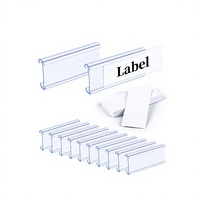 Porte-étiquette suspendu en PVC extrudé transparent, support d'étiquette à accrocher sur étagère pour affichage en supermarché, vente au détail, OEM, ODM