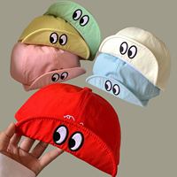 Gorra de Béisbol Vintage de 6 Paneles de Poliéster/Algodón con Bordado de Perro de Ojos Grandes, Ligera, Plegable, de Ala Corta, Protección Solar