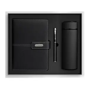 Groothandel Promotie Luxe Geschenken Items Notebook Relatiegeschenk Thermos Beker Aanpasbare Notebook Cadeau Set Met Pen En Fles
