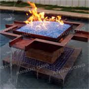 Fuente de fuego de acero Corten para exteriores, características de <span class=keywords><strong>agua</strong></span> y fuego para piscinas - Product Image 4