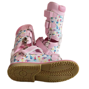 Zapatos Ortopédicos Médicos Hechos en China para Niños, de Cuero Rojo con Suela Dura, para Rehabilitación Ortopédica - Product Image 4