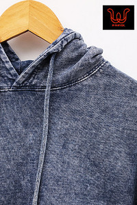 Sweat à capuche en denim tricoté pour homme, mélange de coton premium, sweat à capuche décontracté avec poche kangourou - Product Image 4