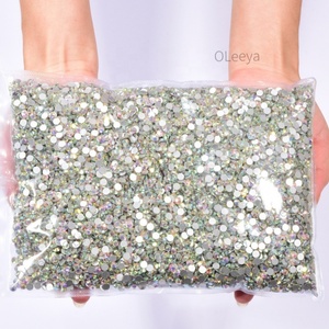 Échantillons Gratuits Vente en Gros Usine Strass Non Thermocollants de Haute Qualité Emballage en Vrac Strass à Dos Plat Effet Feuille pour Nail Art - Product Image 3