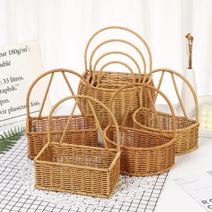 <span class=keywords><strong>Panier</strong></span> <span class=keywords><strong>de</strong></span> rangement en rotin tissé à la main, paniers à fleurs, organisateur d'objets divers, décoration <span class=keywords><strong>de</strong></span> la maison pour cadeau ou pique-nique polyvalent - Product Image 1