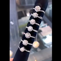 Messi 3 gün teslimat kadın hediye nişan düğün takısı stok 18k altın def moissanite yüzük satışa