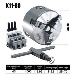 Mandril Autocentrante <span class=keywords><strong>de</strong></span> Tres Mordazas SANOU K11-80 <span class=keywords><strong>de</strong></span> Alta Precisión HLTNC para Torno, Agarre y Alineación Mejorados, Origen ZHE - Product Image 3