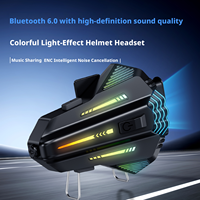 Casque de moto avec casque audio 6.0, suppression du bruit ENC, lumière ambiante RGB, interphone multi-personnes, écouteurs sans fil Type-C