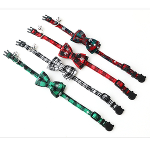 אביזרים לחיות מחמד סדרת חג המולד הדפסה פוליאסטר כפתור סגירה תחרה רכה לחתולים וכלבים כלבים קשת פתית שלג החורף - Product Image 4