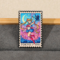 Broche de Sailor Moon, insignia de aleación, pin para mochila con diseño de chica japonesa