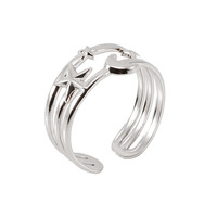 Bague en acier inoxydable plaqué or pour femme, design géométrique, tendance, cadeau, cœur épais, doigt ouvert, empilable