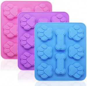 Puppy Dog Paw & Bone Shaped Molds Dishwasher Safe Premium Silicone Cake Mold Biscuit Chocolate <b>Cookies</b> Baking Pans - Product Image 1