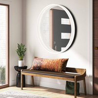 Miroir LED de salle de bain de forme ronde, miroir imperméable de haute qualité, interrupteur tactile, miroir intelligent