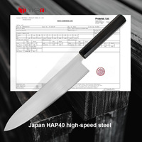 Cuchillo de Cocina Gyuto Japonés Superafilado Hecho a Mano en Acero en Polvo HAP40 Cuchillo de Chef con Vaina Saya de Madera