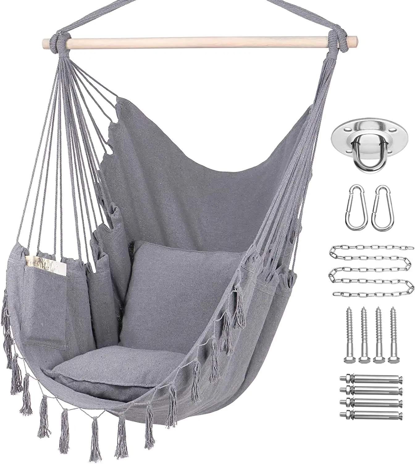 HMK extérieur balançoire macramé patio jardin balançoire chaise toile enfants patio balançoire Hamac chaise