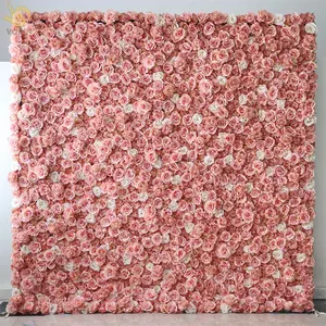 YOPIN-101 di seta artificiale posteriore del panno 3D arrotolare sullo sfondo di nozze di Rose della parete del fiore
