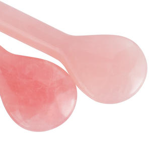 Cucchiaio Gua <span class=keywords><strong>Sha</strong></span> in Quarzo Rosa 100% Naturale con Manico Rotondo, Custodia per Gua <span class=keywords><strong>Sha</strong></span>, Strumenti per Massaggio Facciale - Product Image 3