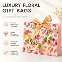 Sac cadeau en papier kraft floral avec logo personnalisé, sac pour cadeaux de fête, pour mariage, anniversaire, baby shower, vente en gros, vente au détail