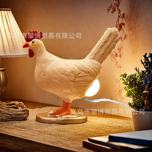 Lampe en résine en forme de poule pondeuse, décoration de Pâques, éclairage festif pour la maison, figurine animale, cadeau pour la jeunesse - Product Image 2