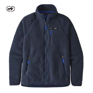 Vestes polaires Sherpa avec fermeture éclair pour l'extérieur en polaire pour hommes Logo de broderie vierge personnalisé Veste polaire de randonnée en plein air pour hommes Logo personnalisé - Product Image 2