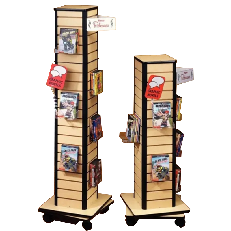 Apache Customizable Oak Wood Gift Card Storage Display Rack Custom Logo Powder Coated Finish Floor Standing for Supermarket Mall — view 1