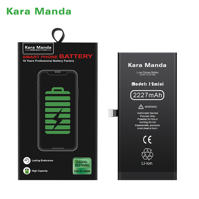 Kara Manda Factory High Quality Phone Battery 2227mAh 2500mAh Replacement Battery for iPhone 12 Mini Battery
