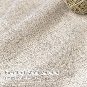 Cortinas Opacas Impermeables Ecológicas de Mezcla de Lino Mejorada con Reducción de Ruido y Estilo Moderno para Control de Luz en Todas las Estaciones - Product Image 3