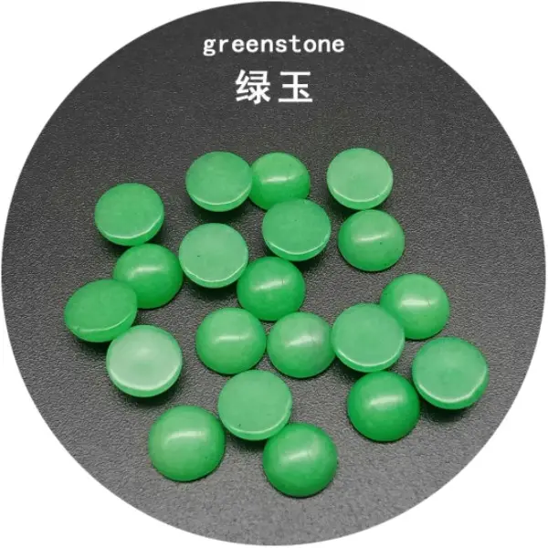 Cabochões pedras preciosas, pedra sintética natural cabochões verde jade cabochões para brinco colar 4 \ 6 \ 8 \ 10 \ 12mm