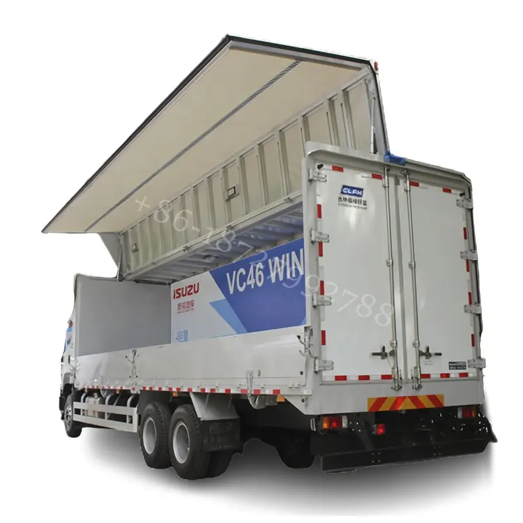 1suzu double stainless SS304 wagon 4.2m 6x2 Cargo tray body Diesel logistic 8-speed 4X2 Express transport vehicle fly van cargo