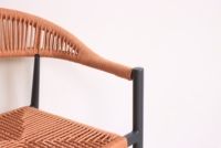 Chaise de restaurant en aluminium pour balcon et bistrot de jardin Chaises empilables en osier tissé Chaise de salle à manger en rotin pour patio extérieur