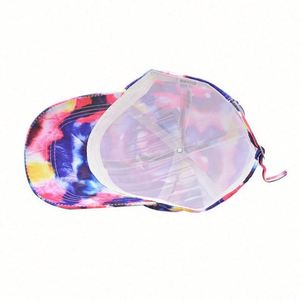 Casquette de sport personnalisée avec logo pour filles, nouvelle casquette de baseball tie-dye multicolore à motif léopard, élégante pour l'extérieur et les occasions formelles - Product Image 6