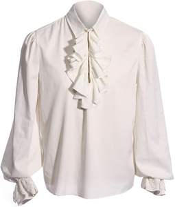 Chemise de pirate à volants gothique médiévale unisexe, costumes Echo, Halloween, Renaissance, steampunk, vampire, poète, costumes victoriens, film TV - Product Image 2