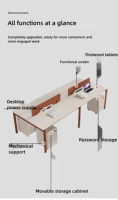 Escritorio de Oficina Moderno y Duradero de Madera Sólida para Dos Monitores, Estación de Trabajo Modular para 1-8 Personas con Almacenamiento para el Hogar y Espacios Corporativos