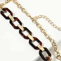 Collier en acétate de tortue, métal de haute qualité avec collier en acétate, collier en résine acrylique pour femmes