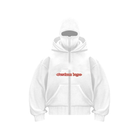 Sweats à Capuche Polaire Vierge Homme Personnalisés Double Couche Style Ninja, Grande Taille, Très Épais, Zippés Intégralement, avec Cagoule Balaclava
