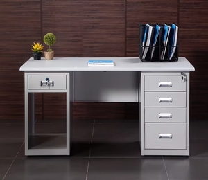 家庭用オフィスやホテル用冷間圧延スチール製コンピュータデスク調節可能で耐久性のある金属デザイン - Product Image 5