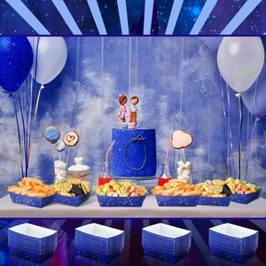 Galaxy Starry Night Paper Food Boats Snack Candy Popcorn Nacho Hot Dog Bandejas Tazón para servir para Buffet Decoraciones para fiesta de cumpleaños - Product Image 5