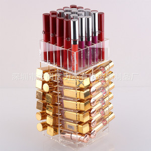 Acrylic 360-degree rotating lip gloss <b>storage</b> box, transparent lipstick holder, desktop cosmetic <b>storage</b> box, <b>dressing</b> <b>table</b> - Product Image 2
