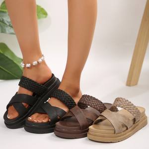 Sandalias de Plataforma Alta con Cuña de Mezclilla para Mujer 2025, Colores Variados, Suela Gruesa, Zapatos de Playa y Exterior, Venta al por Mayor, Modelo Cross 7821 - Product Image 5