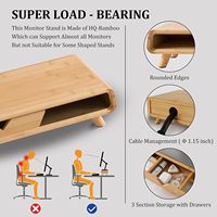 2024 nouveau support de moniteur de bureau en bois support d'ordinateur portable pour bureau ordinateur Studio moniteur Riser étagère de bureau support de moniteur