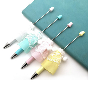 2024 nouveau Design perle stylo à bille belle dentelle jupe perlée stylo à bille bricolage à la main perles stylo pour la fabrication de bijoux jouets - Product Image 2
