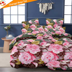 <span class=keywords><strong>Parure</strong></span> de lit 4 pièces motif pivoine, fabrication OEM Chine, vente chaude Afrique, couvre-lit anti-décoloration, ensemble <span class=keywords><strong>drap</strong></span>-housse 360 - Product Image 2