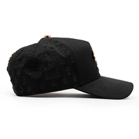 Gorra de Béisbol Deportiva de 5 Paneles de Gamuza con Logo Bordado 3D, Ajustable y con Efecto Desgastado, en Cromo Oro Rosa de Alta Calidad