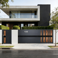 Portail Coulissant de Sécurité pour Allée en Aluminium, Design Moderne de Portail Principal en Fer Prix Usine