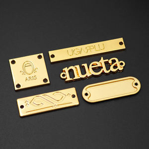 Sac or gravé hijab abaya écharpe chaussures personnalisé marque logo étiquette étiquette métal personnalisé placage vêtements étiquettes pour sacs à main - Product Image 2